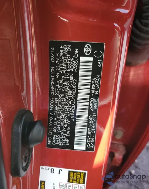 2015 Toyota Prius z USA, uszkodzony, nr VIN JTDKN3DU4F0402072